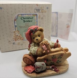 New CHERISHED TEDDIES Ginger painting ELF FIGURINE NIB New Year Christmas holida